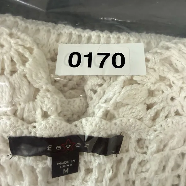 Vtg Y2K Fever M Medium Dress Crochet Open‎ Knit Sheer Lined Romantic Beachy Boho - Image 12