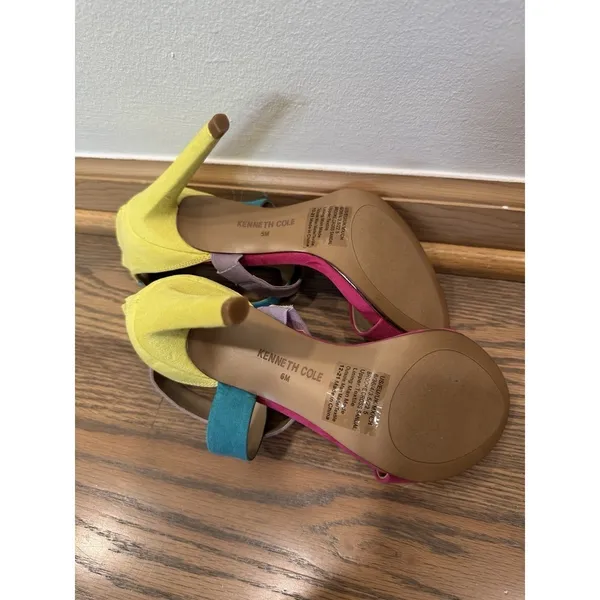 Kenneth Cole New York Brooke Cross Dress Sandals Multi Color Womens Heels Sz 6 - Image 4