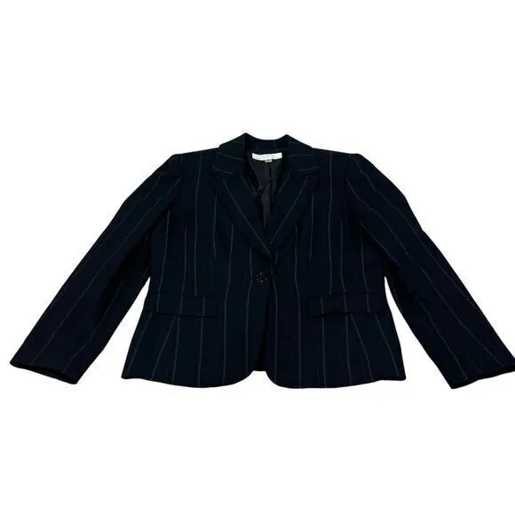 Tahari ASL Arthur S‎ Levine Navy Pinstripe Blazer Women 12 Office Workwear - Image 3