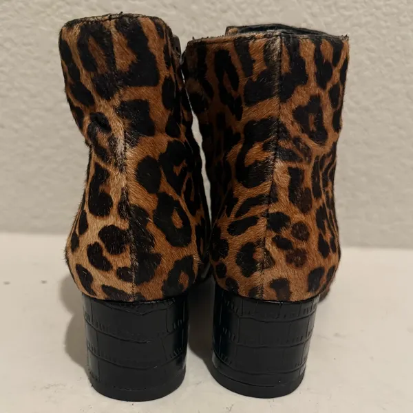 Sam Edelman Edith Leopard Print Bootie Ankle Boots Size 6 Block Heel - Image 9