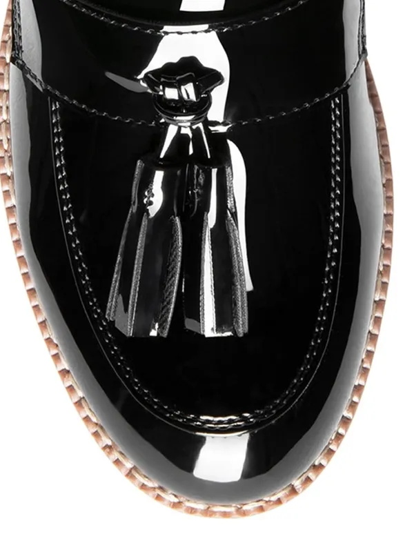 NWOT Classic Black Tassel Loafer Heels - Image 4