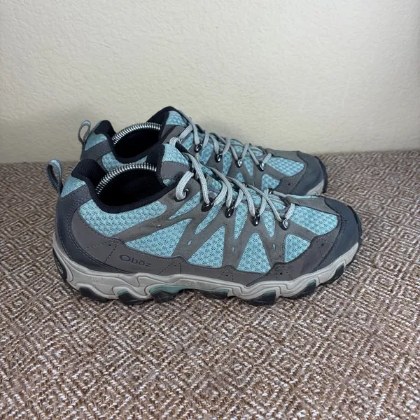 Oboz Luna Low Hiking Shoes Boots Women’s Sz 9 Blue Gray Outdoor Camping Fishing - Image 2