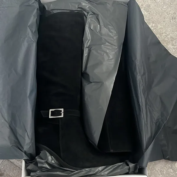 NWT La Canadienne Paul Buckled High Heel Boots, Black Size 7.5M New in Box $650 - Image 9
