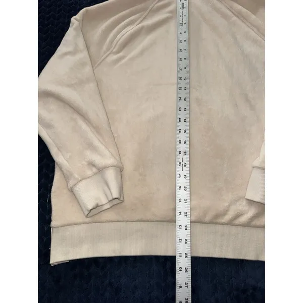 Athleta Women's Recover Cozy Snap Front‎ Sweatshirt Chantilly Cream Sz XL - Image 9