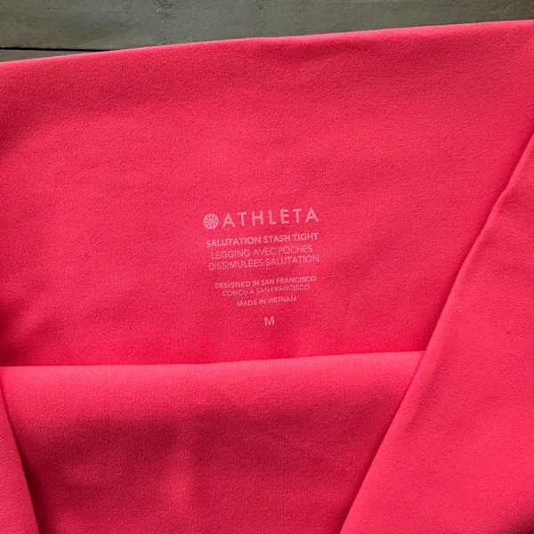 Athleta Salutation 7/8 Stash Tight Womens Medium Dragonfruit Activewear - Image 5