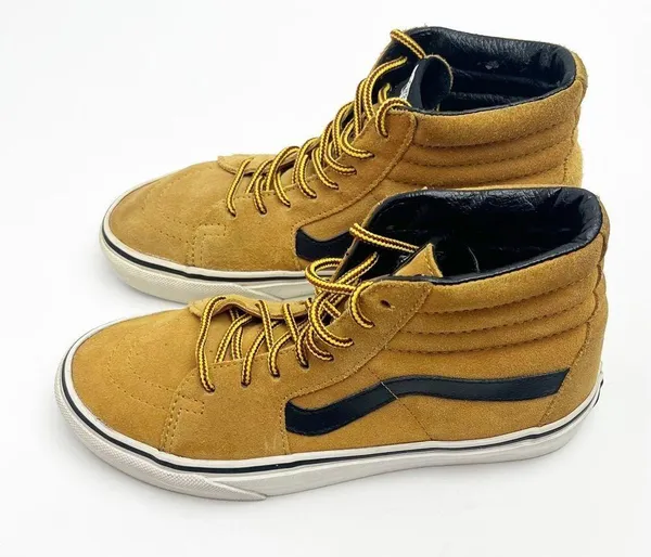 VANS Suede Wheat Tan Black SK8 High Top Sneakers, Size 6.5 - Image 3