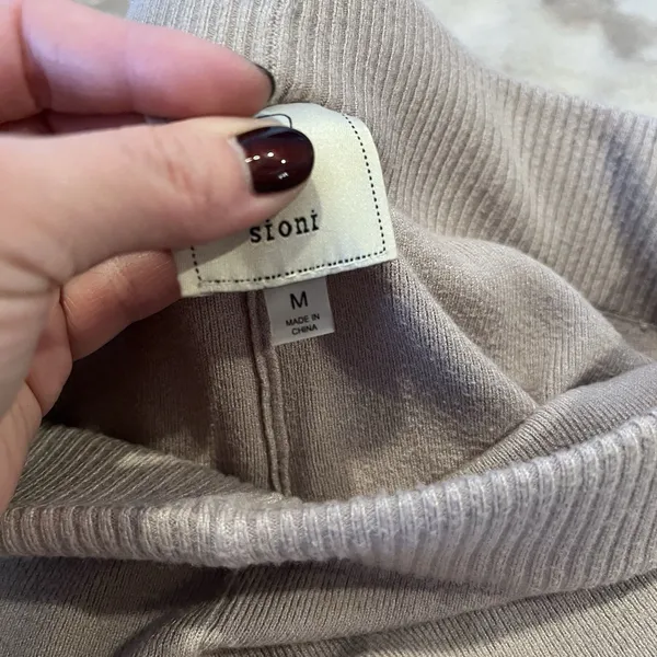 Sioni Sweater Pants Size M Wide Leg Pull On Lounge Leisure Quiet Luxury Neutral - Image 10