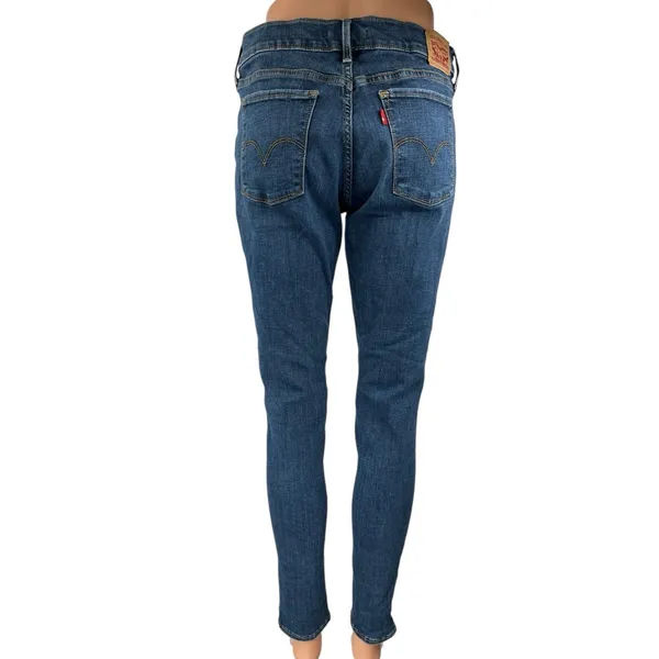 Levi's 710 Super Skinny Women's Blue Distressed Mid Rise Denim Jeans Size 31 - Image 3