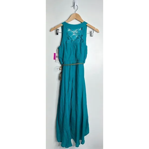 I.N San Francisco Dress Junior Size 16 Green High Low Sleeveless NWT‎ - Image 2