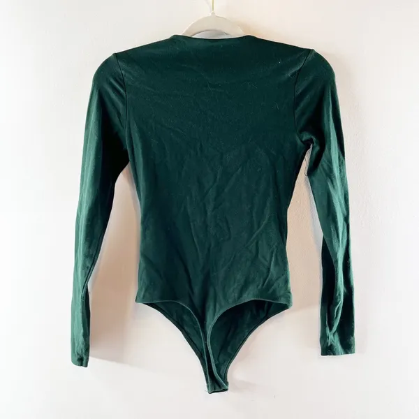 Abercrombie & Fitch Long Sleeve Bodysuit Dark Green XS - Image 4