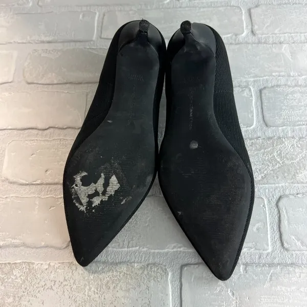 French Connection Kitten Heels Womens 7.5 Black Pointed Closed Toe‎ Solid Knit - Image 9