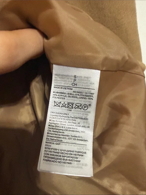 GAP Camel Single-Breasted Wool Trench Coat - Image 6