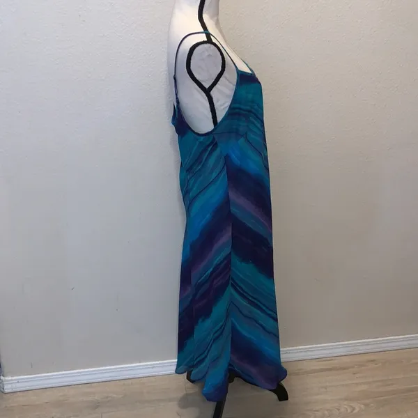 Venezia blue & purple wave pattern maxi night out formal dress - Image 5