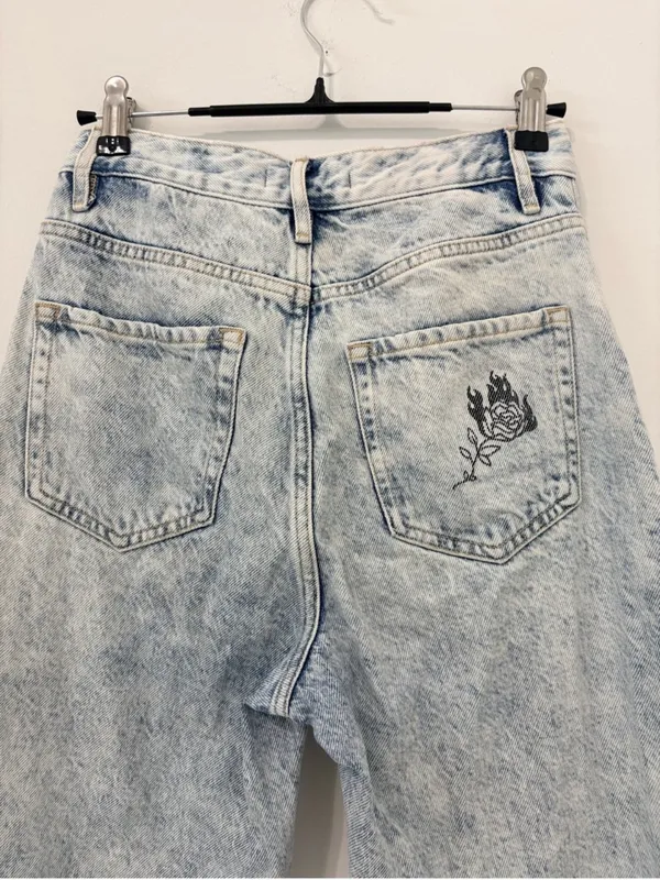 PacSun los angeles graphic jeans acid wash Skelton dreamland 28 - Image 7