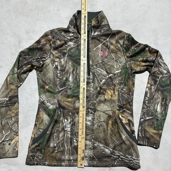 Under Armour Women's SZ Small Realtree Xtra Camo 1/4 Zip Hunting Pullover - Image 5