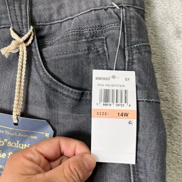 Democracy Ab-solution Ankle Skimmer Jeans‎ Gray Wash 14W Slimming Panels New - Image 4