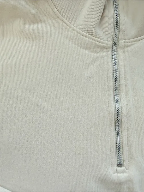 MATE the Label Fleece Quarter Zip Sweatshirt XS Bone - Image 12