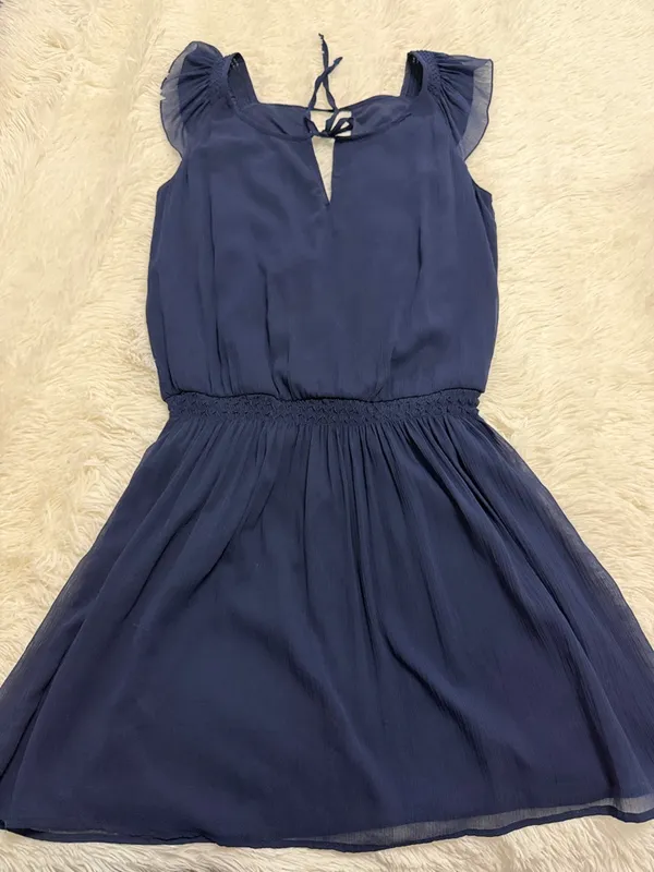 Zara Trafaluc Navy Dress - Image 4
