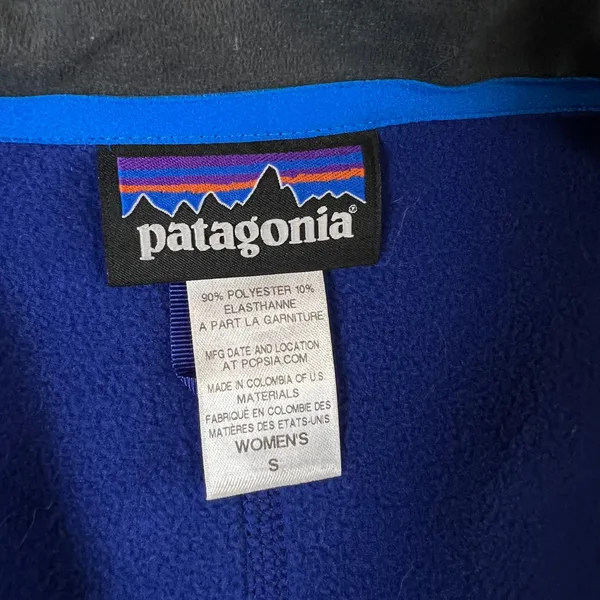Patagonia Adze Hybrid Vest Womens Small Blue Full Zip Softshell Fleece Lined - Image 3