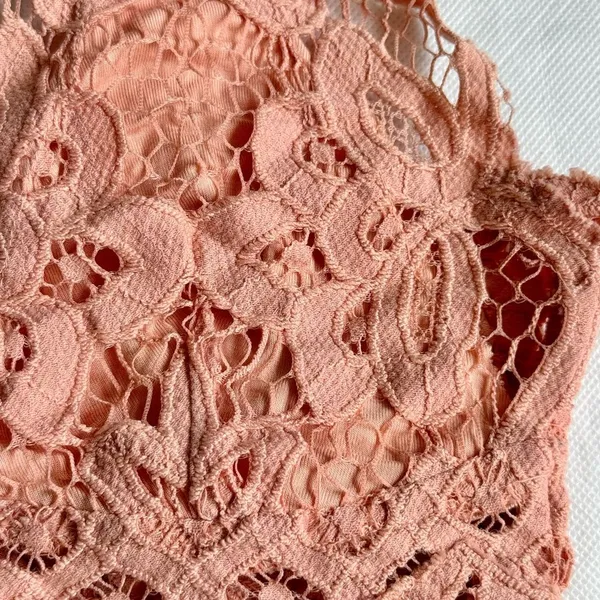 Free People FP One Adella Lace Bralette, Faded Coral, Size S, VGUC - Image 4