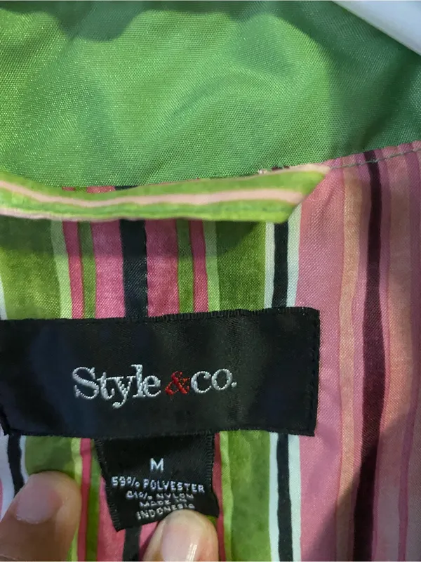 Style & Co. Lime Green Double-Breasted Trench Coat with Belt lt doesn’t have - Image 4