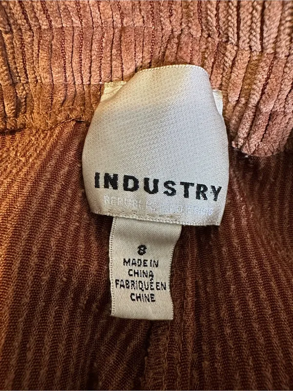 Industry Wide Leg Corduroy Pants Womens 8 Brown Chestnut - Image 3