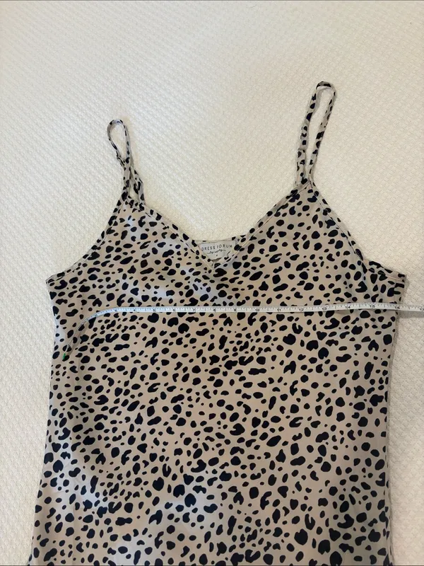 Dress Forum Neutral Animal Print Slip Dress with Spaghetti Straps - Image 3