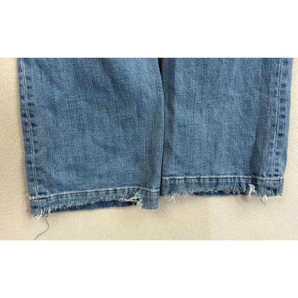 GAP Y2K Long Lean Jeans Sz2L Boot Cut Distressed Frayed Hem - Image 3