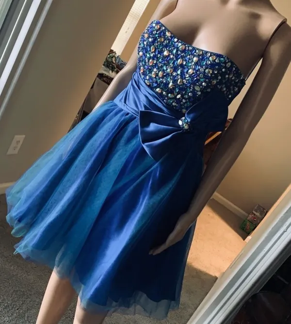 Chiqueprom prom party’s evening mini stapless dress Size 12 blue - Image 2