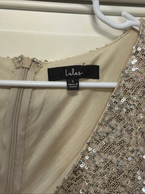 Lulus Weekender Silver Sequin Faux-Wrap Mini Dress - Image 3