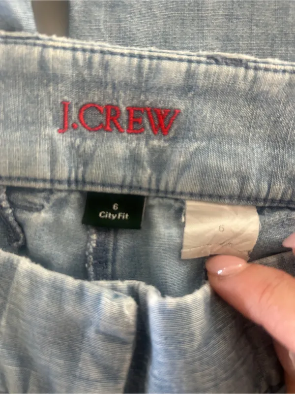 J Crew City Fit Low Rise Light Blue Women's Wide Leg Jeans Size 6 - Image 3