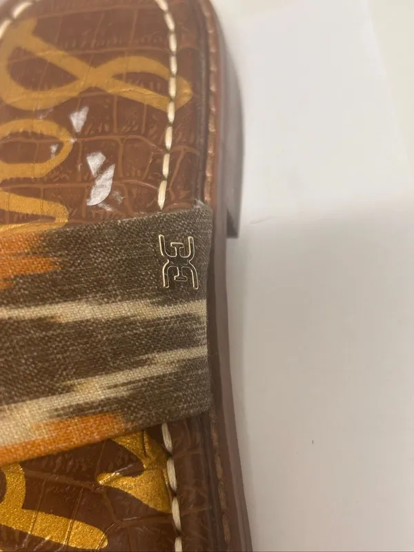 NWOB Sam Edelman Haydee Slides Boho Beige Orange 6.5 - Image 4