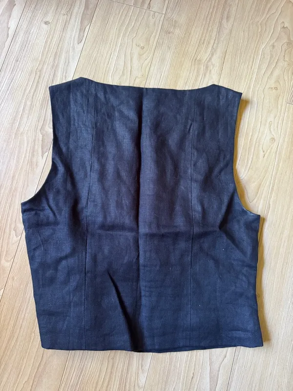 Reformation Black Linen-Blend Boatneck Tank - Image 3