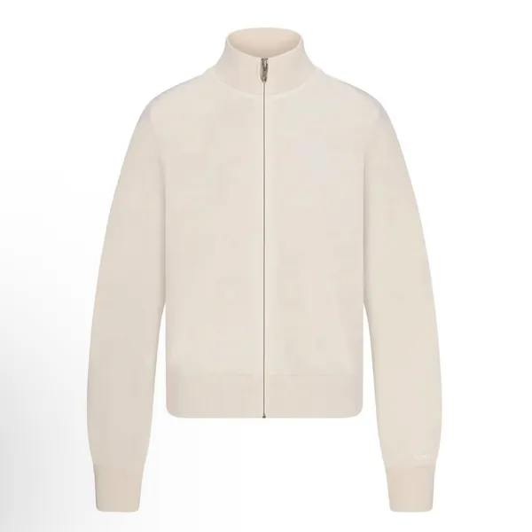 SKIMS Boyfriend Fleece Track Jacket Buff Size S NWT - Image 11