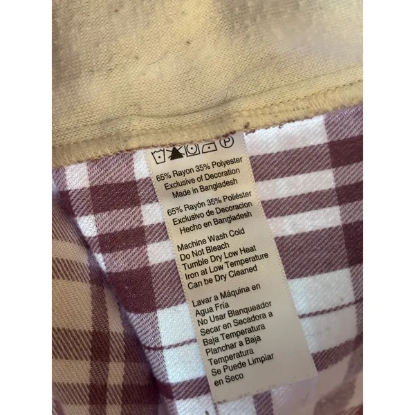Jachs Girlfriend Purple Plaid Button Down Shirt Long Sleeve Rayon Blend Top - Image 5