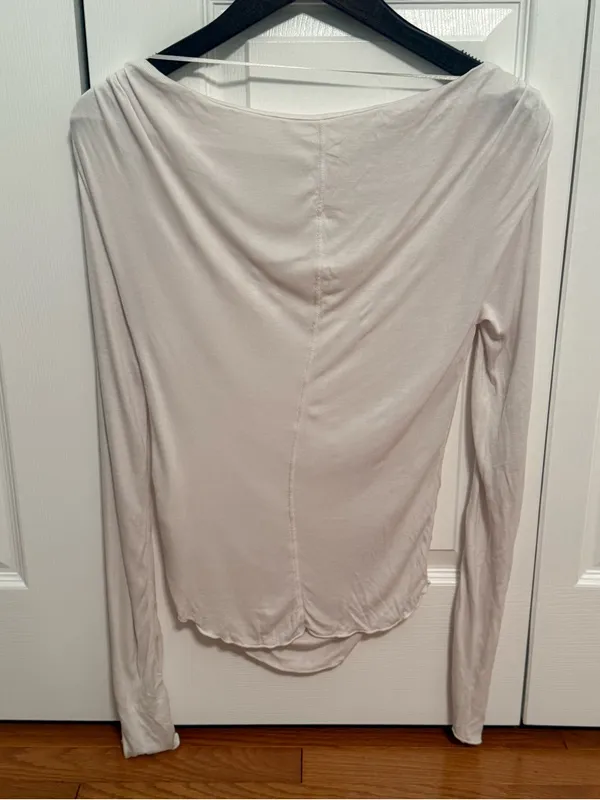 Free People Long Sleeve Night We Met Tee in White - Image 3