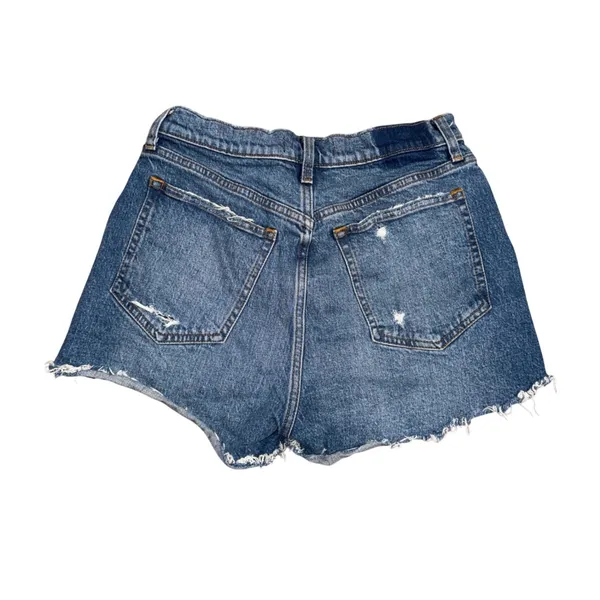 Abercrombie &‎ Fitch Mom Shorts Womens 29/8 Blue Excellent Curve Love Distressed - Image 3