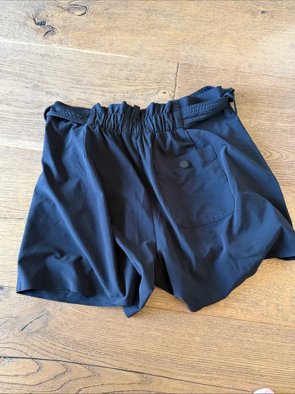 Athleta skyline short II Black High-Waist Paperbag Shorts with Self-Tie Belt 6 - Image 3
