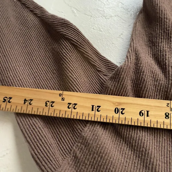 Gaze Sweater Y2k Small Brown Ribbed Knit Turtleneck Long‎ Sleeve Cropped Top - Image 7