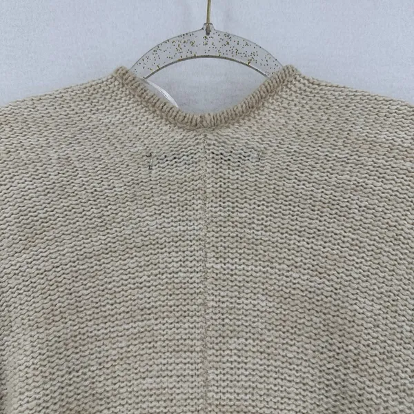 Kensie One Size Cream Knit Poncho Cardigan Fringe Cape Boho Coastal Grandmother - Image 4
