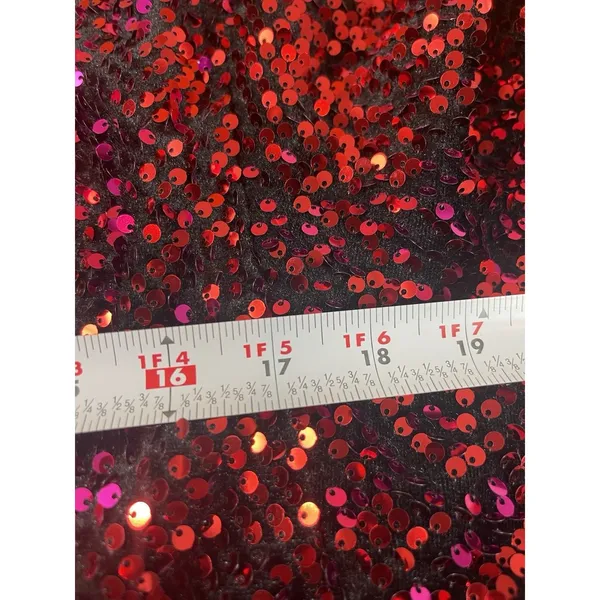 Motel Red & Burgundy Sequin Long Sleeve Romper Women’s M Deep V Party Club - Image 11
