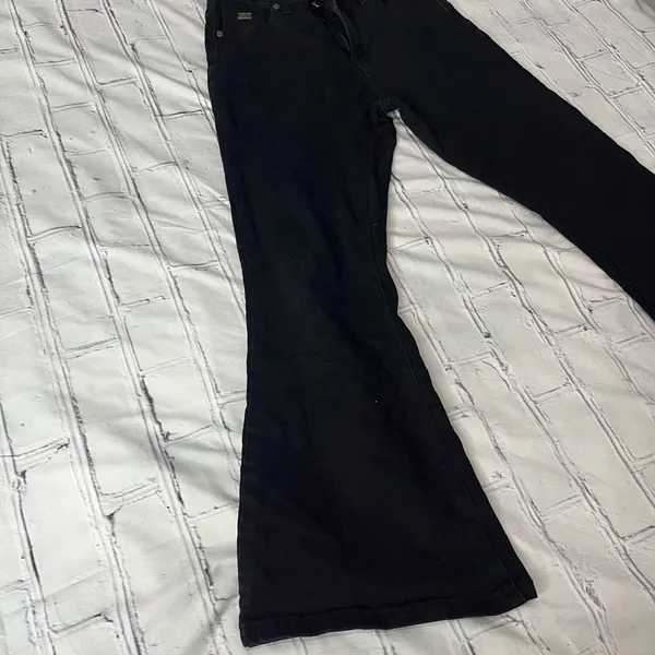 STAG Black Flare Jeans Women’s Size 7 Low Rise Stretch Y2K Retro Bootcut Pants - Image 2