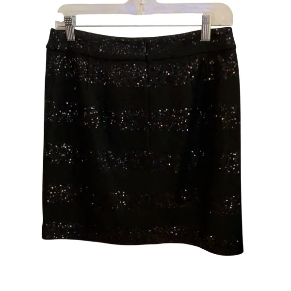 Sequin Skirt NWT Women Size 4 Black Lined Above Knee Party Ann Taylor Loft - Image 6