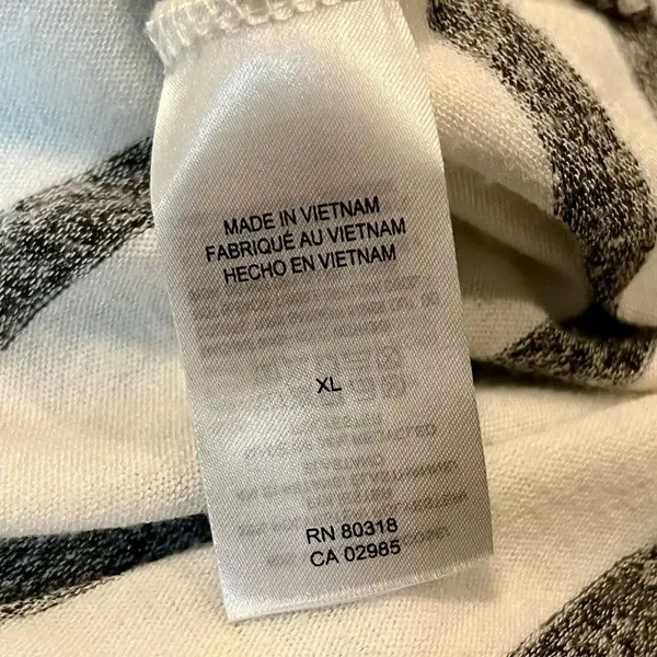 Lucky Brand Gray White Striped Crew Neck Long Sleeve XL - Image 8