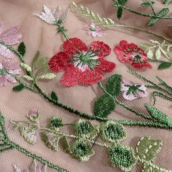 Rick Cardona Floral Embroidered Mesh Midi Skirt Nude Pink EUR 34 GB 8 - Image 9