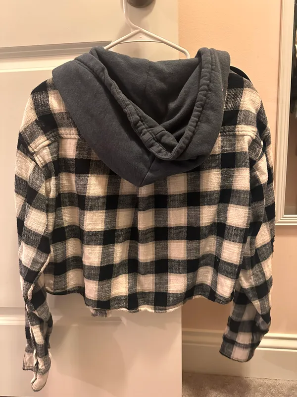 American Eagle flannel hoodie - Image 2