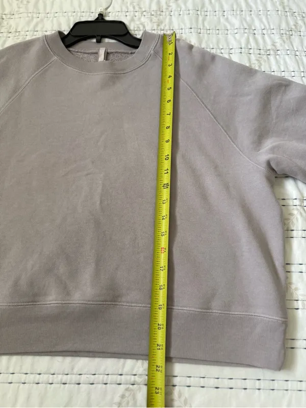 SKIMS French Terry Shrunken Crew Sweatshirt Mineral Gray L NWT - Image 4