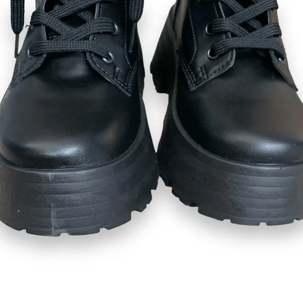 ASOS DESIGN Wide Fit Albany Boots Chunky Lug Sole Lace-Up Black Size 8 - ASOS - Image 6