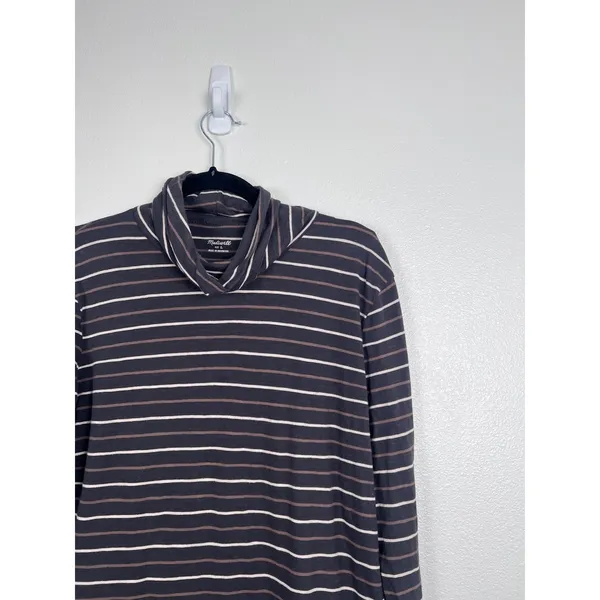 Madewell Women's Striped Turtle Neck Tee Shirt Sz L‎ - Image 3