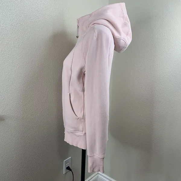 Lululemon Scuba Light Pink Full Zip Hoodie Jacket Women’s Sz 10 W4AWMS - Image 4